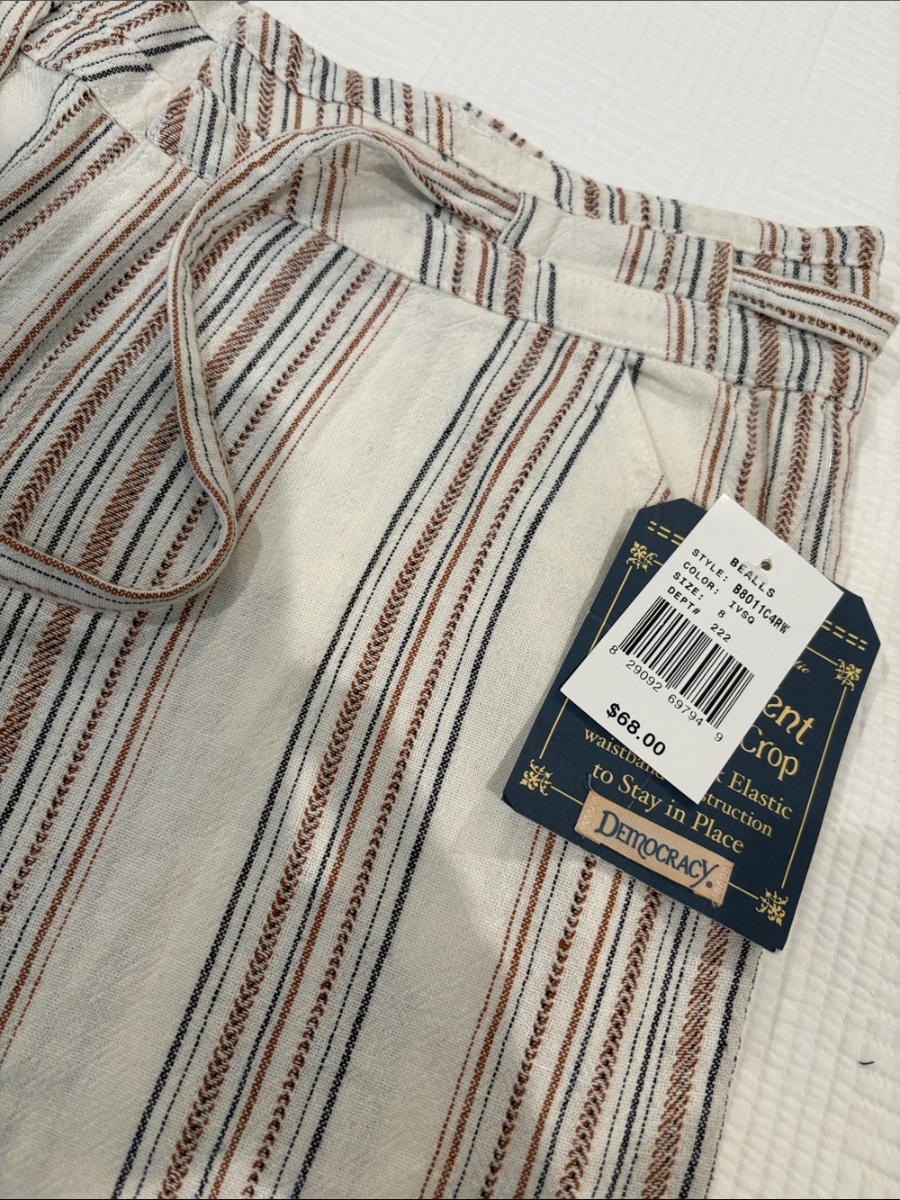NWT Democracy wide leg crop pants